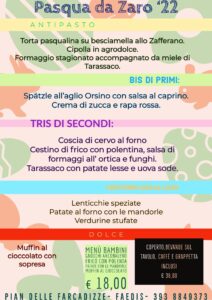 Menù di Pasqua 2022