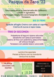 Menù di Pasqua 2022