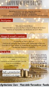Cenone di Capodanno da Zaro - Menù