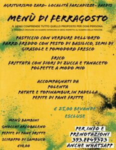 Menù di Ferragosto