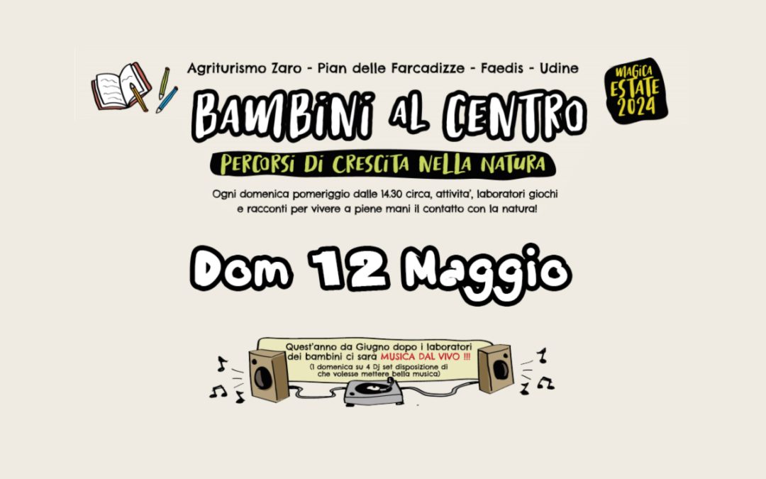 Bambini al Centro 2024 – Domenica 12 Maggio – Giochiamo al Falegname