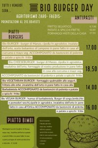 Menù di venerdì 12 Luglio