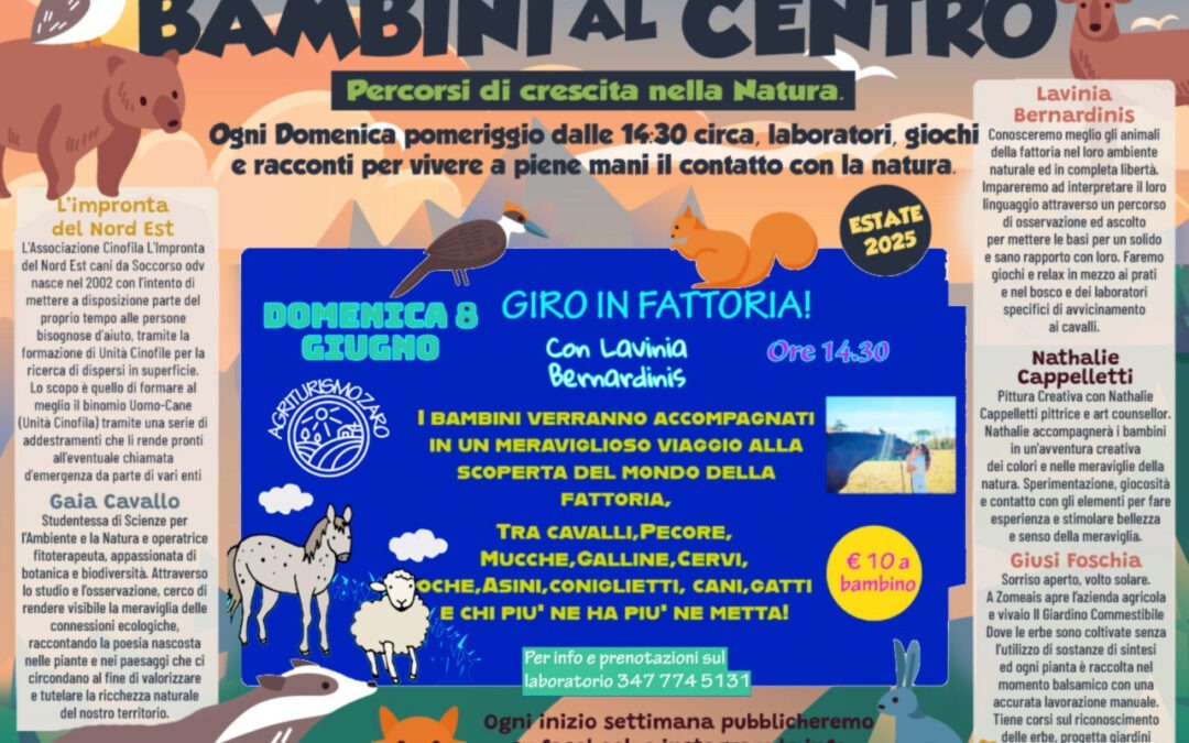 Bambini al Centro 2025 – Giro in Fattoria – 8 Giugno