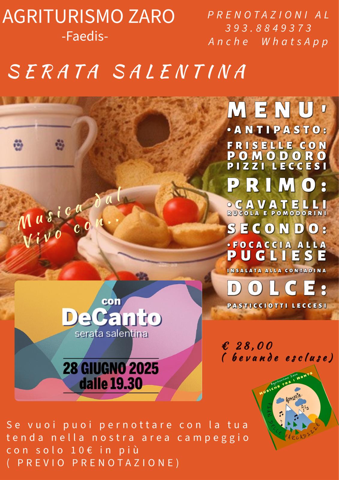 Decanto DECANTO - SERATA SALENTINA sotto le stelle!
