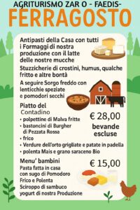 FERRAGOSTO 2025 IN FATTORIA menù