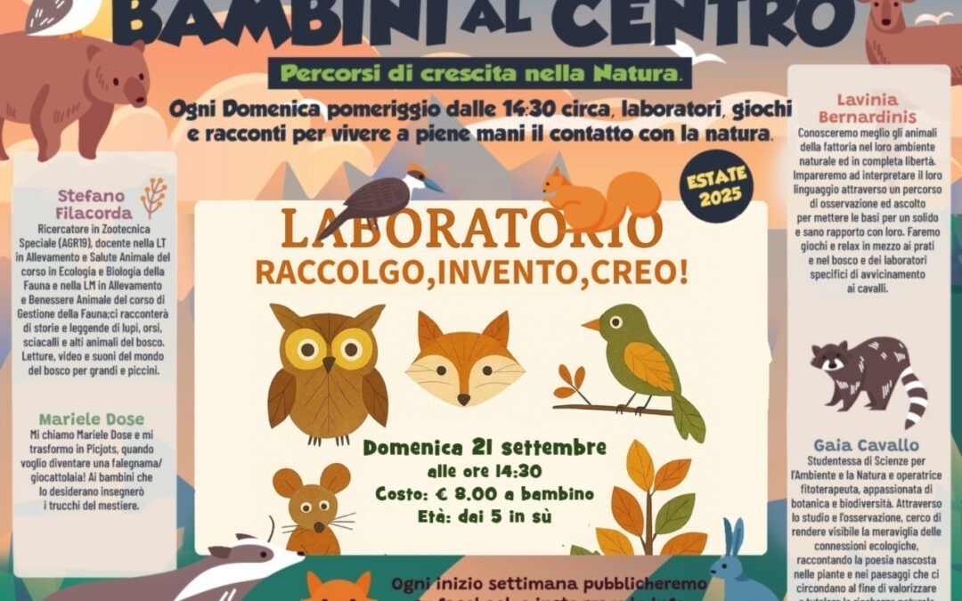 Bambini al Centro 2025 – Laboratorio Ceativo – 21 Settembre