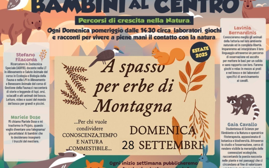 Bambini al Centro 2025 – Camminata Selvatica – 28 Settembre
