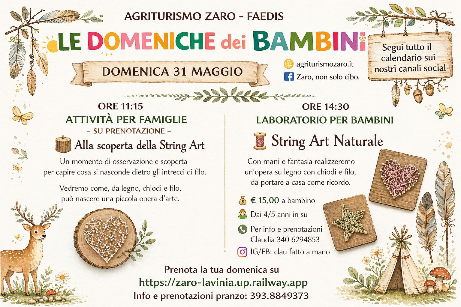 String Art - Domenica 31 Maggio Laboratori di String Art
