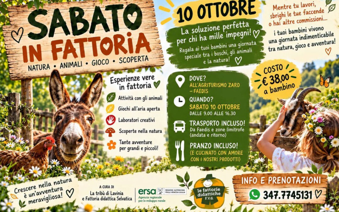 Sabato in Fattoria per bambini in agriturismo